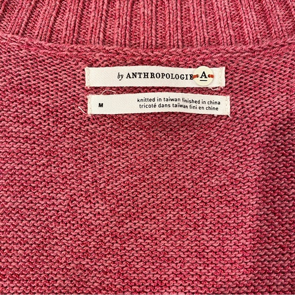 Like new Anthropologie Pink Knit V Neck Sweater Vest Size M - Picture 2 of 5